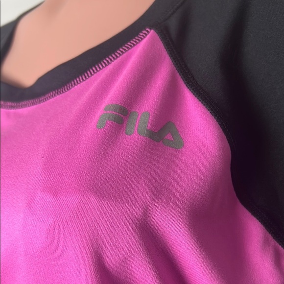 🎾 Fila Sport Womens Performance Gray Stretch Short Sleeved Shirt Size XL Pocke - Picture 7 of 15